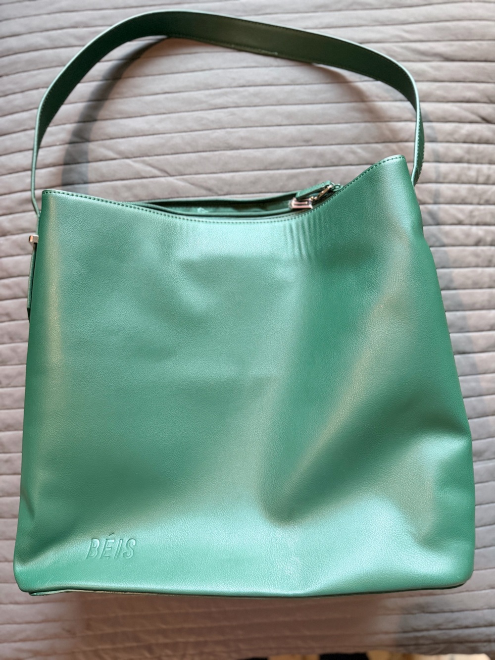 BEIS Green Leather Shoulder Hobo